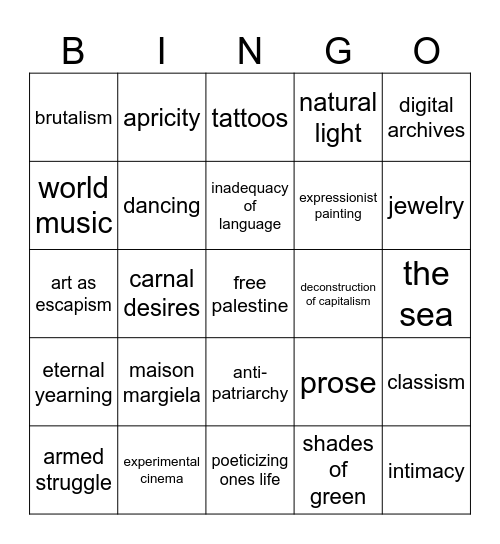 Bingo Card