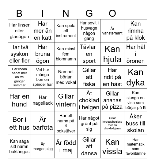 Large-läger 2025 Bingo Card