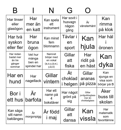 Large-läger 2025 Bingo Card