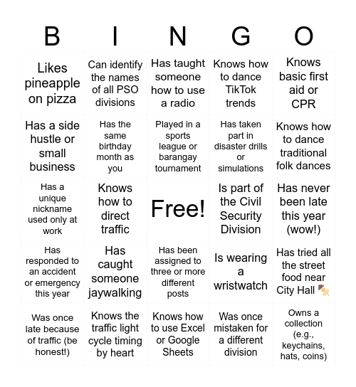 Find someone who... Bingo Card