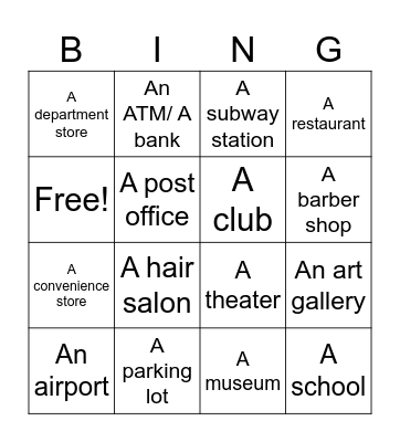 VOCABULARY Bingo Card