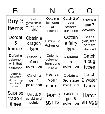 Complete the most Bingo Card