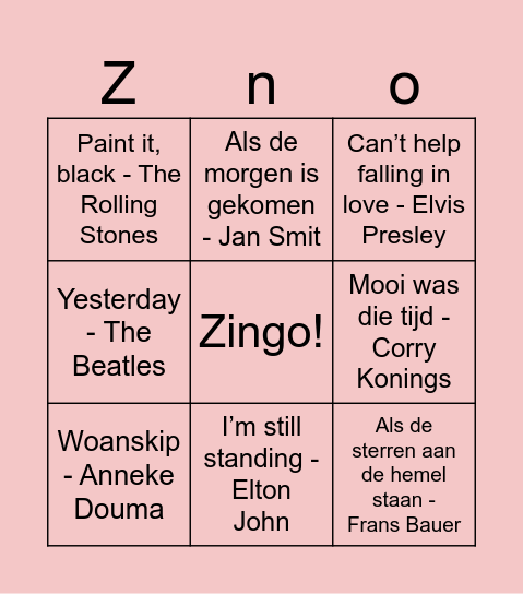 Zingo de Schakel!!! Bingo Card