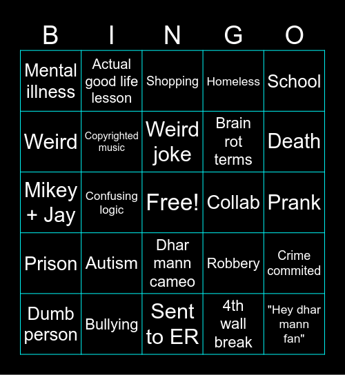 Dhar mann bingo Card