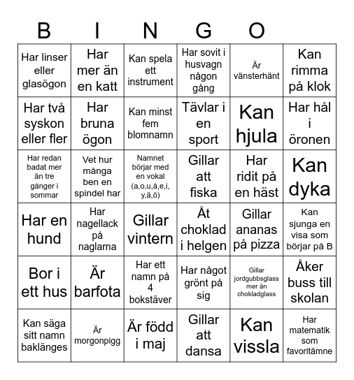Large-läger 2025 Bingo Card