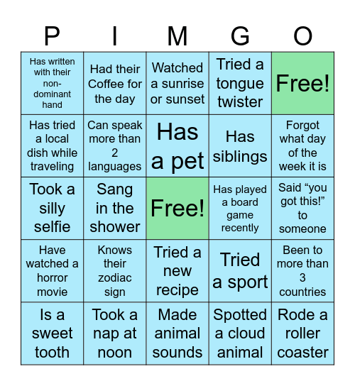🎉 Totally Random PIMGO Board 🎉 Bingo Card