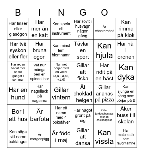 Large-läger 2025 Bingo Card