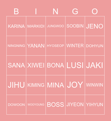 YANAN's Bingo Card