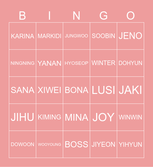 YANAN's Bingo Card