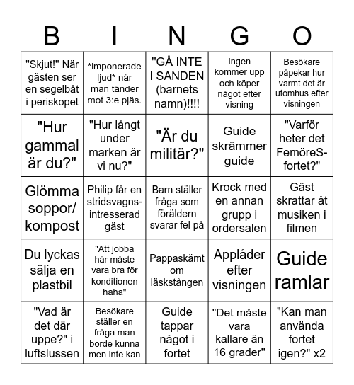 Kanon Bingo Card