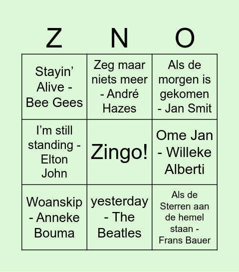 Zingo de Schakel!!! Bingo Card