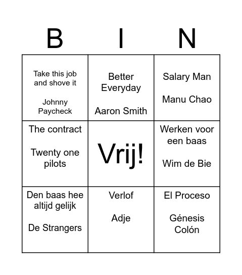 HR Bingo Card