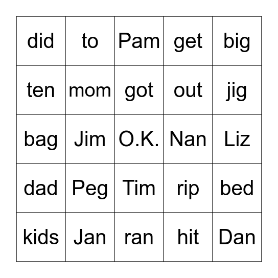 BB 2.7 Bingo Card