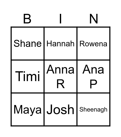 Guess the RA Bingo Card