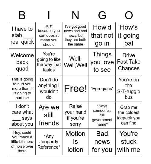 Nathan Bingo Card
