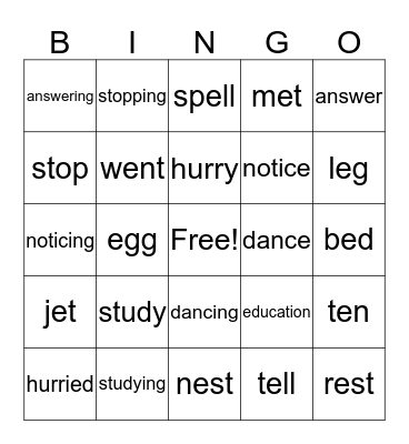 Week 13 Bingo Card