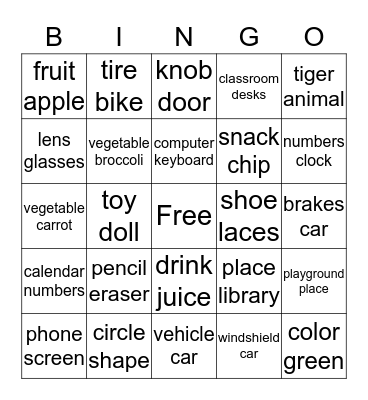 speech bingo Card