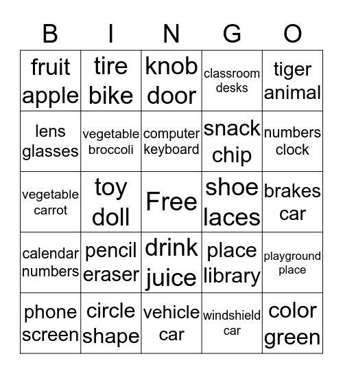 speech bingo Card