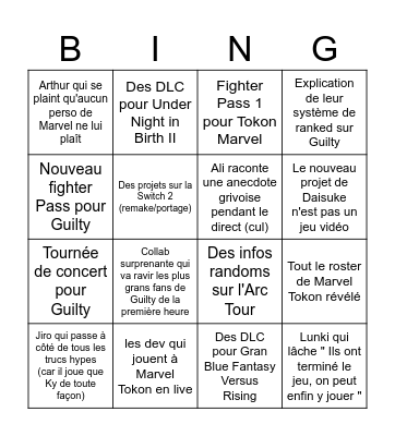 Arcsys Bingo Card
