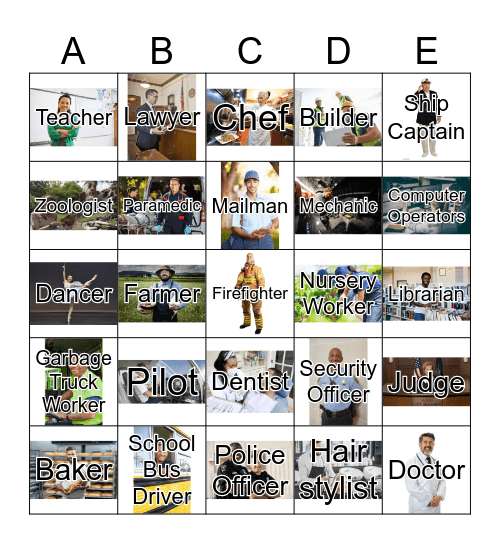 Careers Bingo Card