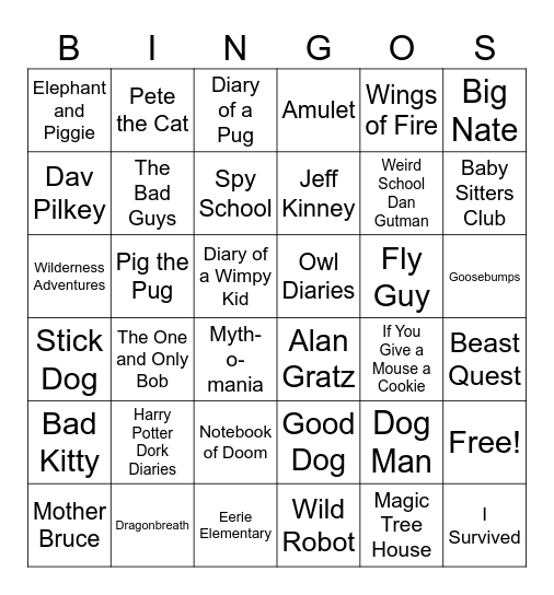 Library Bingo Card