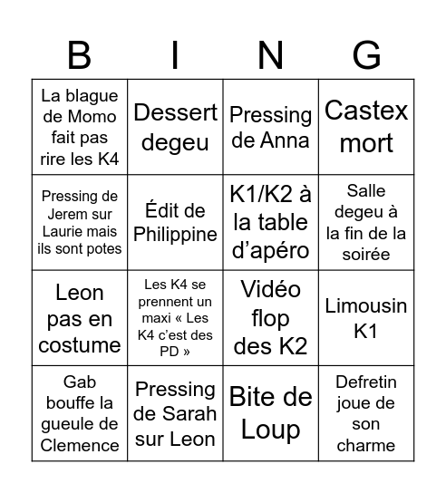 Bingo GALA Bingo Card