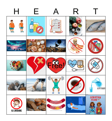 Heart Health Bingo Card