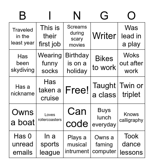 RCC Pre-Service Week BINGO Card
