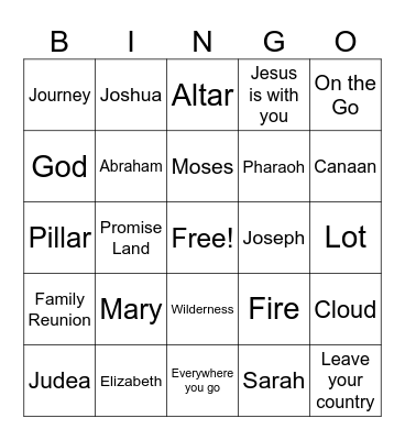 Road Trip Bingo Card