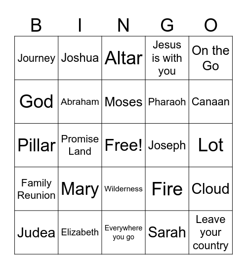 Road Trip Bingo Card