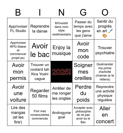 Oingo Boingo Bingo Card
