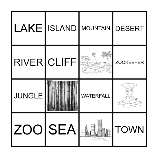 GEOGRAPHICAL FEATURES BINGO Card