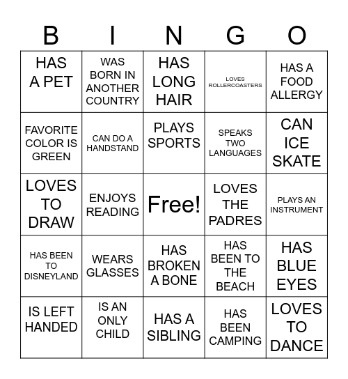PRIMETIME Bingo Card