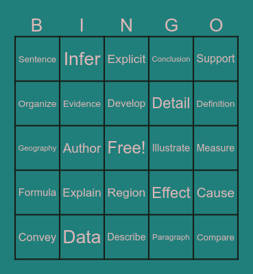 Emma Elementary Words Bingo Card