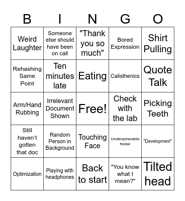 One last time... Bingo Card