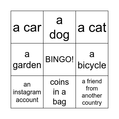 Have you got ...? Bingo Card