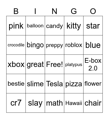 Summer Group 2025 Bingo Card
