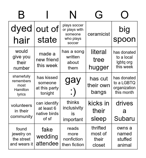 gay earth bingo Card