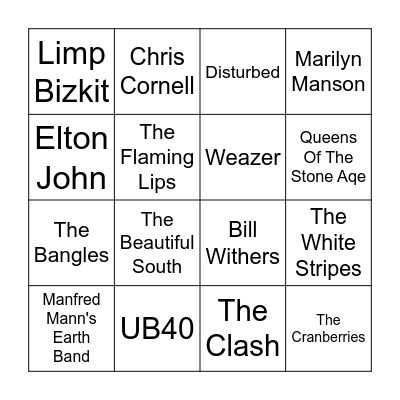 Artist Round Bingo Card