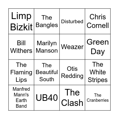 Artist Round Bingo Card