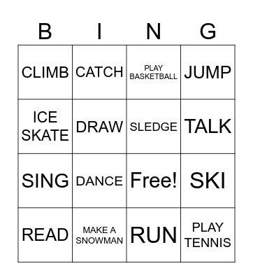 FREE ACTIVITIES Bingo Card