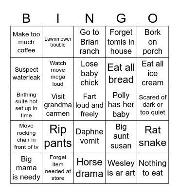 Texas Road Trip Bingo Card