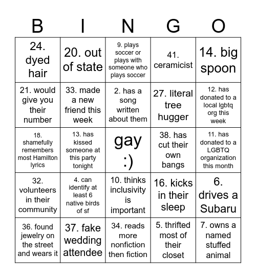 gay earth bingo Card