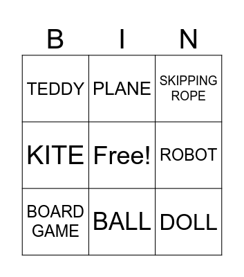 TOYS Bingo Card
