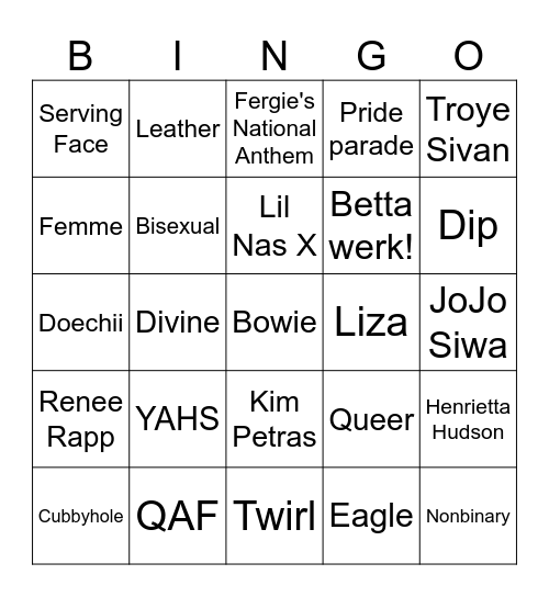 BINGO BINGO Card