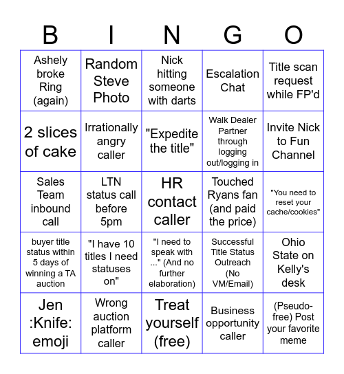 6/26 ASR Bingo Card
