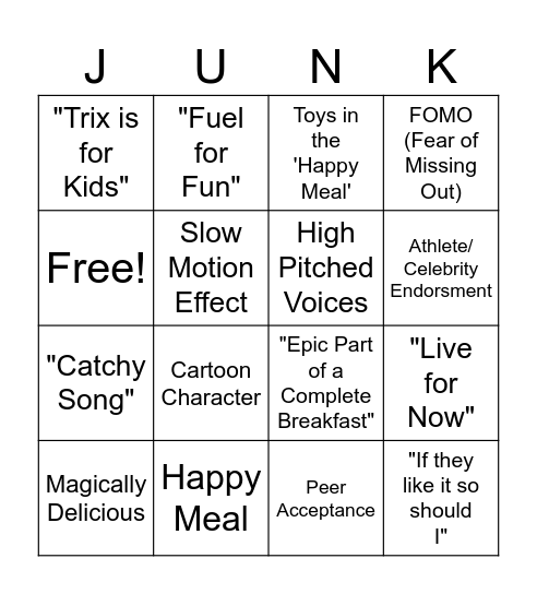 Sample 6/26/25 Rewritten Bingo Card