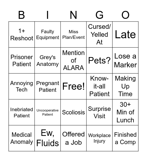 Trials of Clinicals Bingo Card