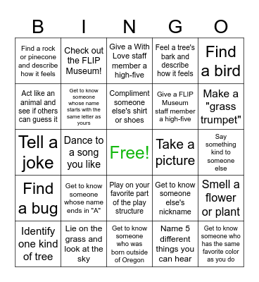 Bonita Park Meet Up Bingo! Bingo Card