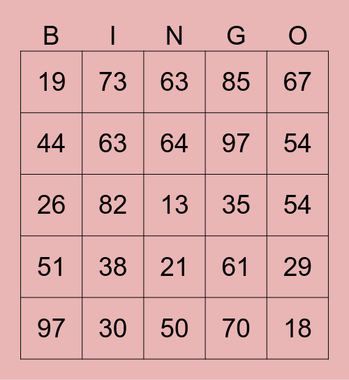 Bingo test Bingo Card